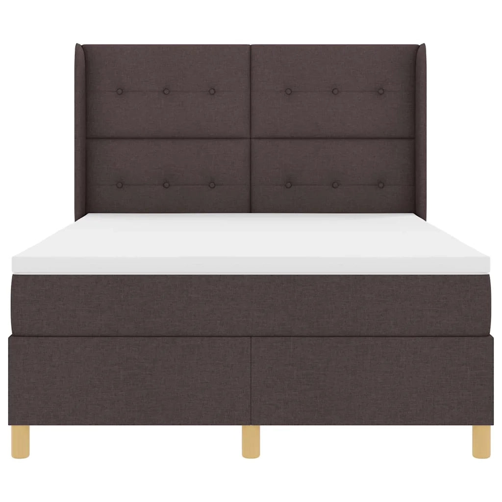 Letto a molle con materasso Marrone Scuro 160 x 200 cm Tessuto 3341843