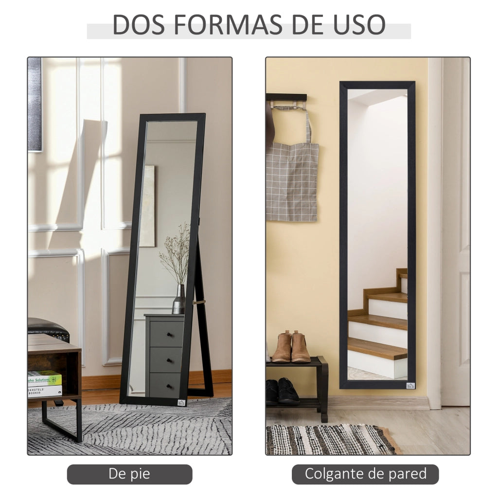 Specchio a Parete Moderno per Corridoio e Camera da Letto ¨C zephmum ¨C Nero 37x37x154 cm