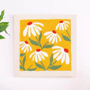 Kit di Puntatura a Tela con Cornice - Set di Puntatura per Principianti per Bambini - Con Tessuto di Progetto, Aghi da Puntatura e Filo - Contiene Puntina, Ferma Tela e Puntatura Tela - Giallo