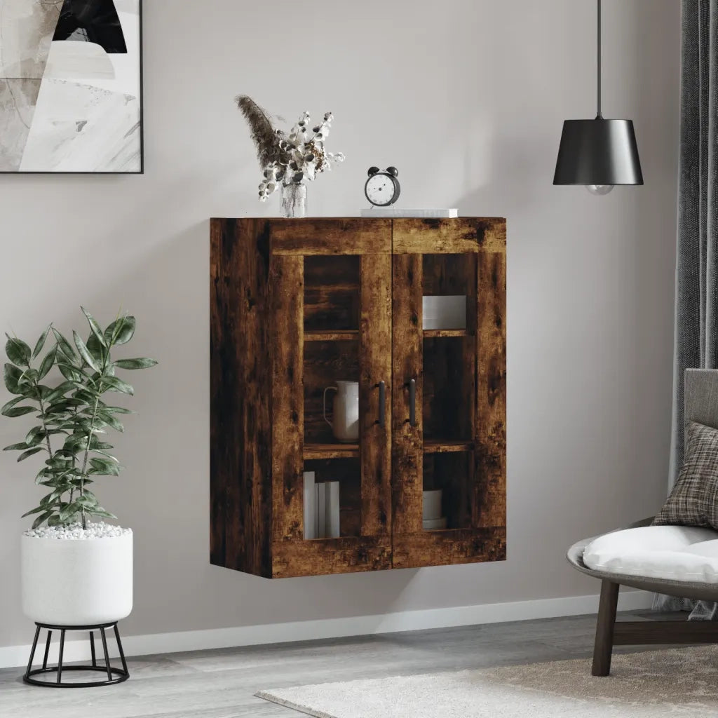 Armadietto a Muro | Mobile a Parete Rovere Fumo 69,5x34x90 cm