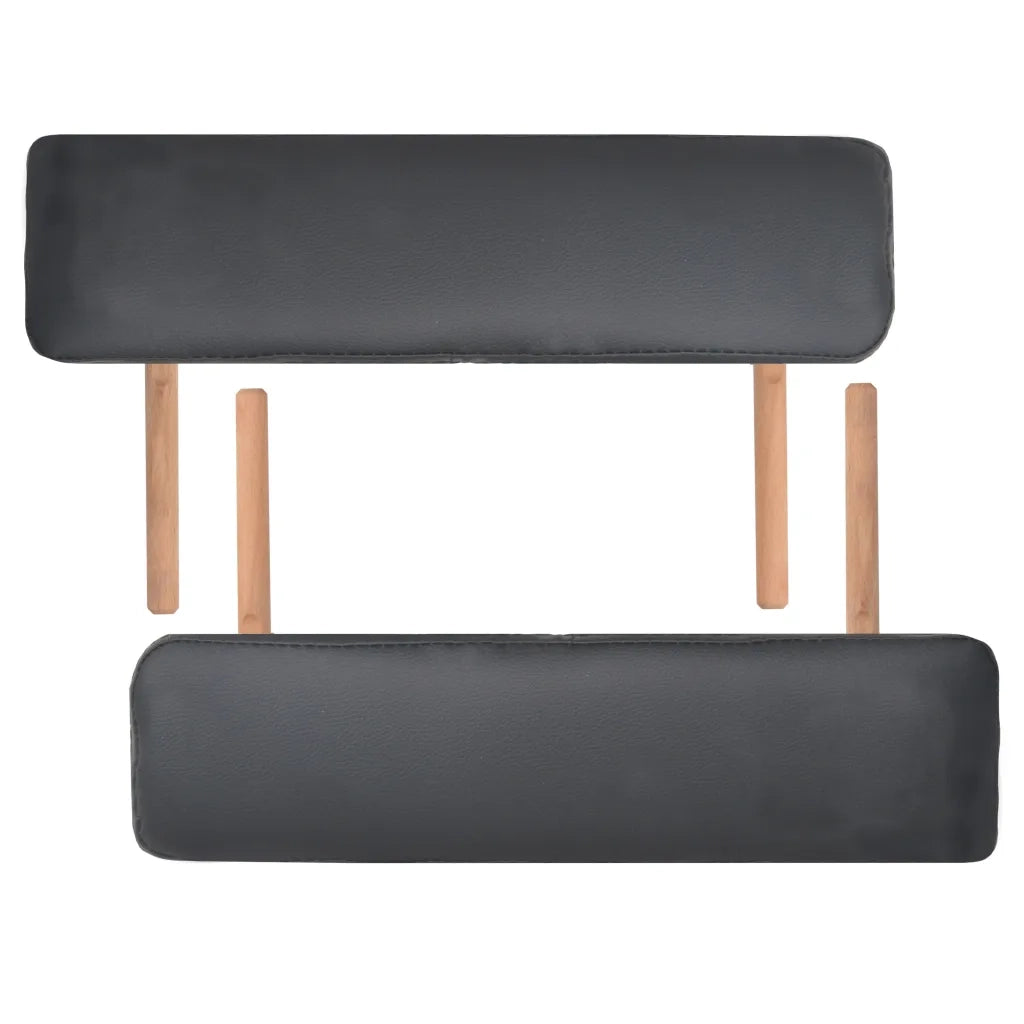 Lettino da Massaggio 3 Zone Pieghevole Spessore 10 cm Nero 110153