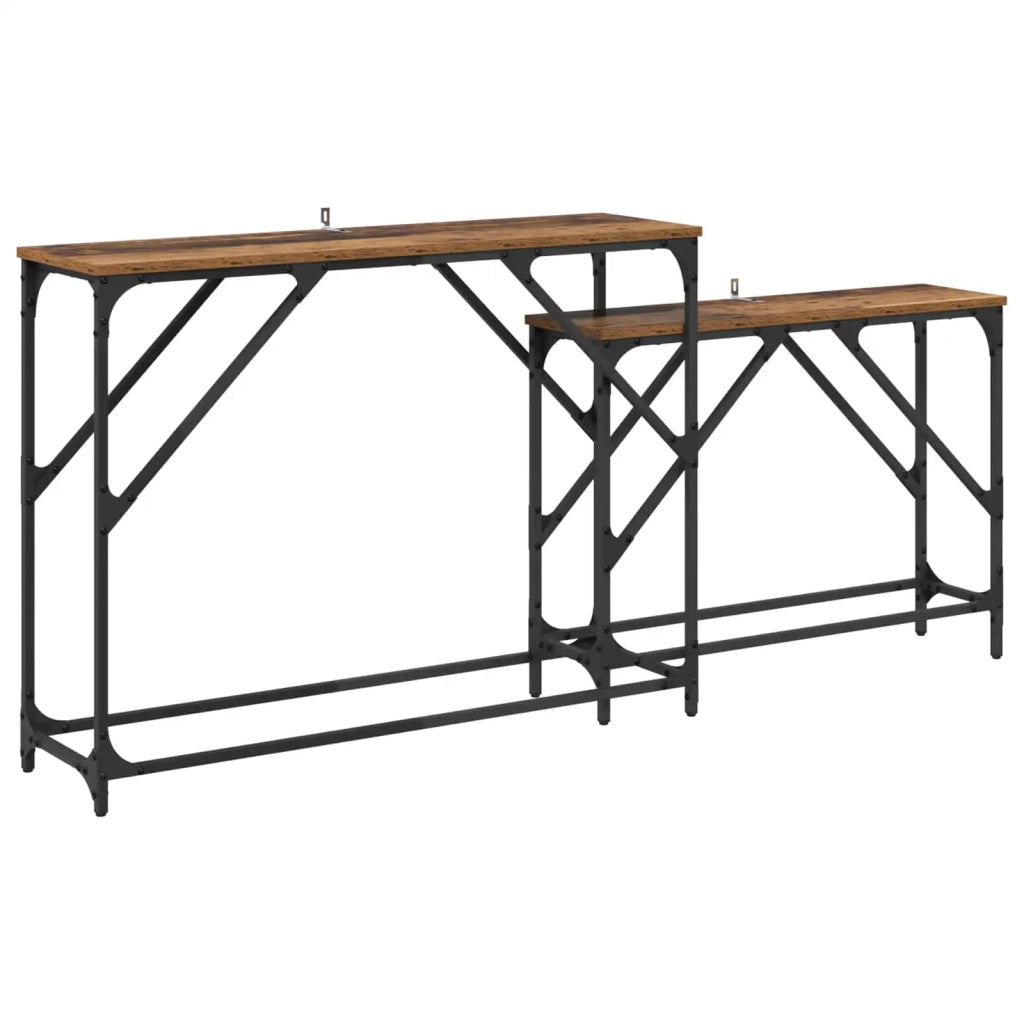Tavolo consolle 2 pcs Legno vecchio 100 x 28 x 75 cm 882886