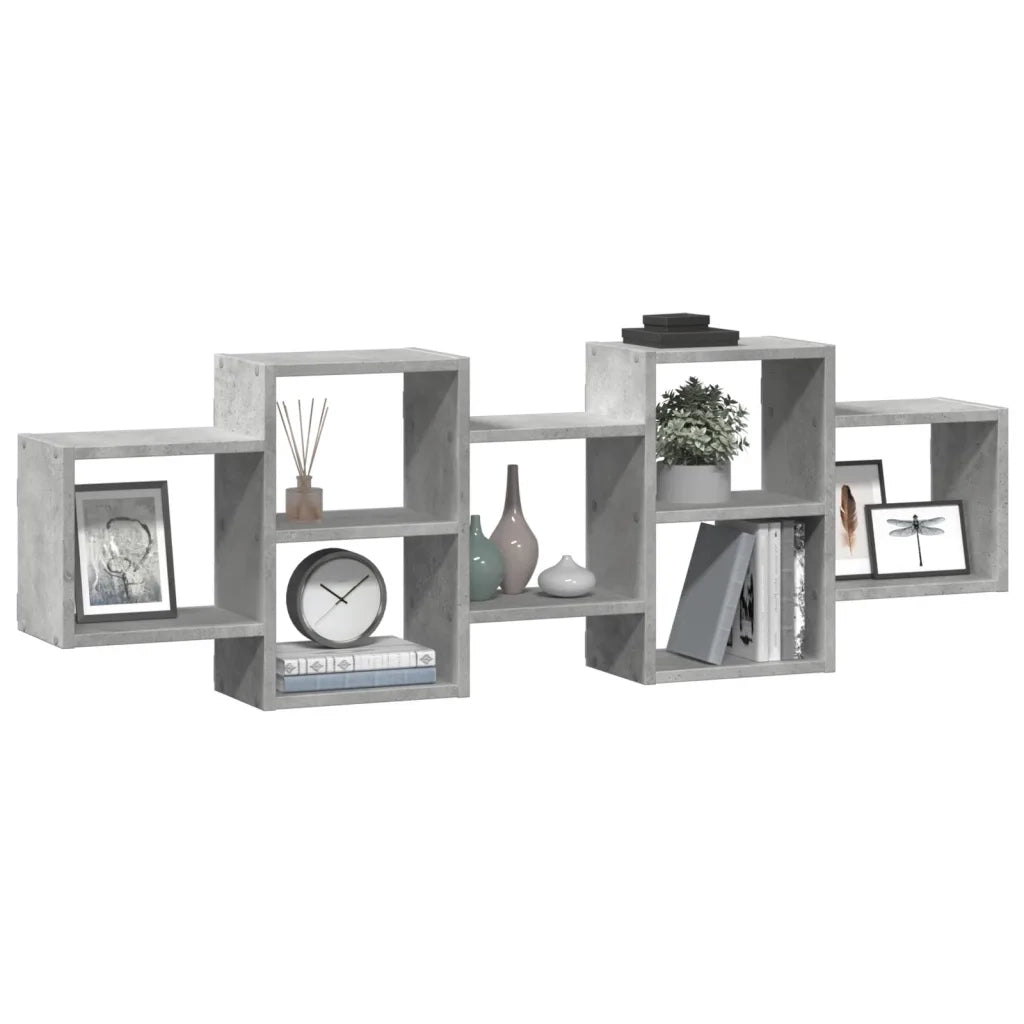 vidaXL Scaffale a Muro Grigio Cemento 129x18x42 cm in Truciolato