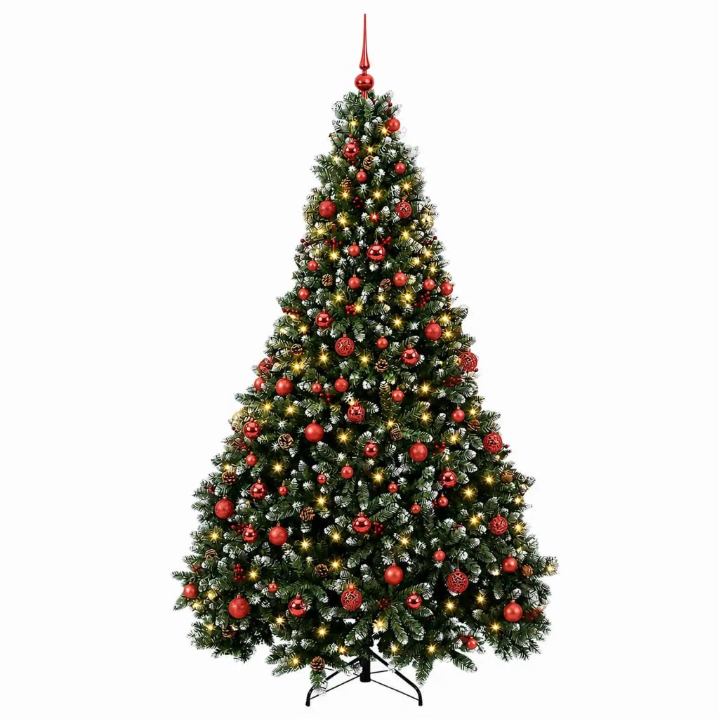 Albero di Natale artificiale verde con palline 210 cm 300 LED 3466886
