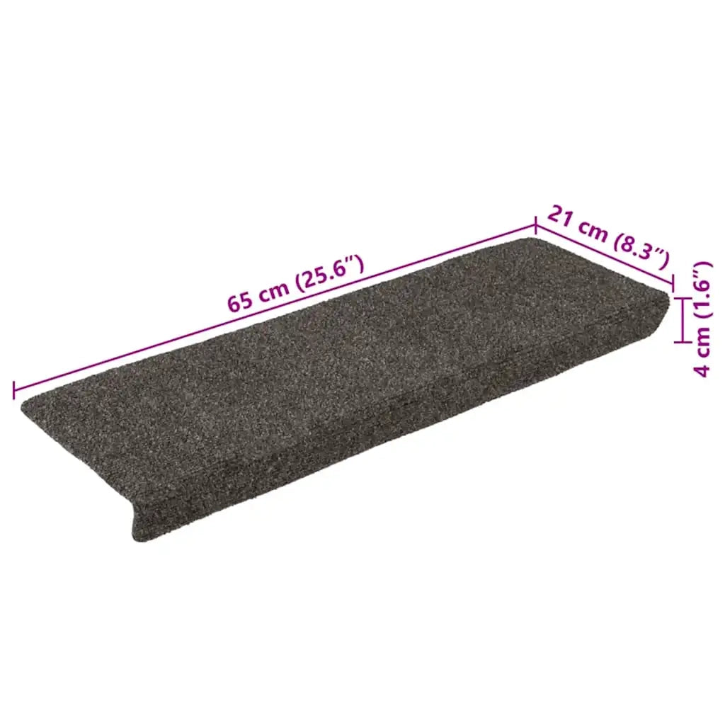 vidaXL Tappetini per scale autoadesivi 30 pz 65x21x4 cm Antracite Bordo rettangolare
