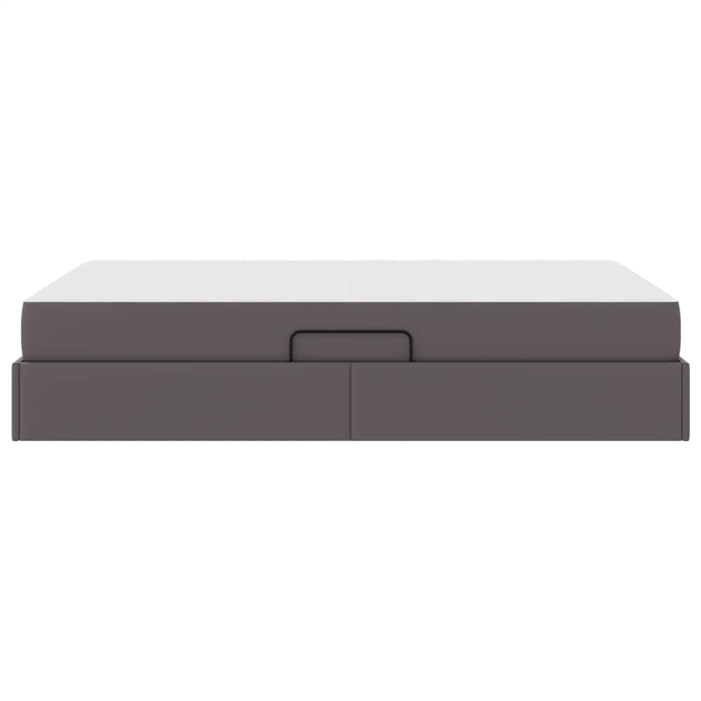Letto con contenitore e materasso 2 pcs Grigio Pelle 3399602