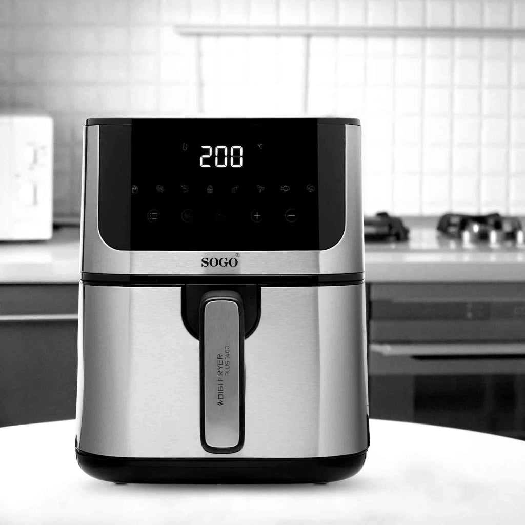 Friggitrice ad aria calda 5L, display LED touch, 8 programmi preimpostati, timer 60 min, cottura senza olio 1400W - SOGO