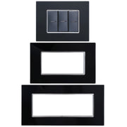 Trade Shop - Placca Cristal 3m 4m 6m Nero Effetto Vetro Compatibile Con Bticino Axolute -
