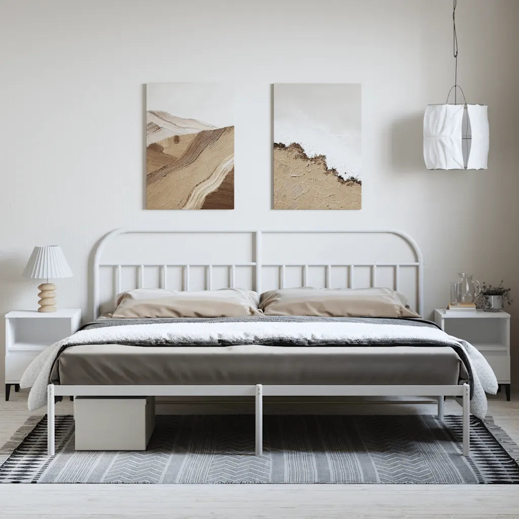 Giroletto con Testiera Metallo Bianco 193x203 cm 353690