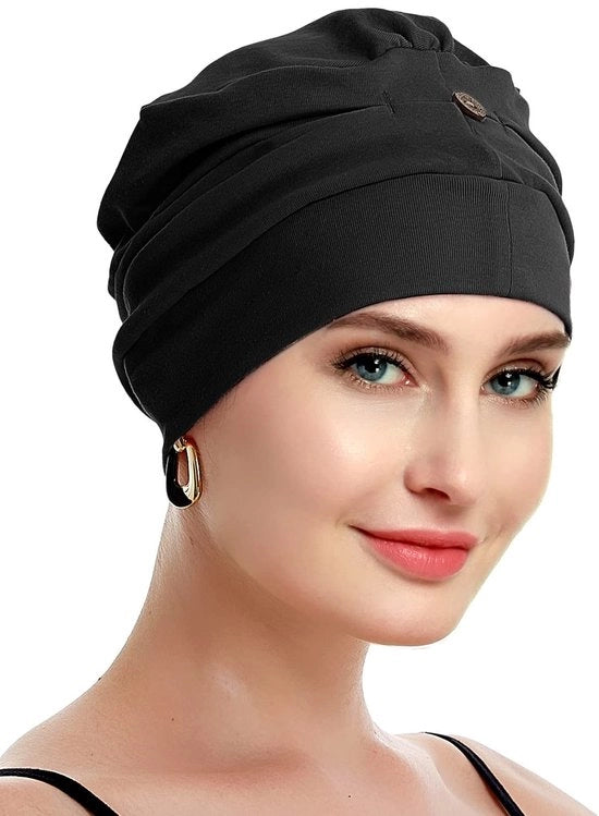 Cappello Leggero - Tela di Cotone Biologico - Adattabile - Motivi di Fiori Eleganti - Dimensione Unica - Cappuccio