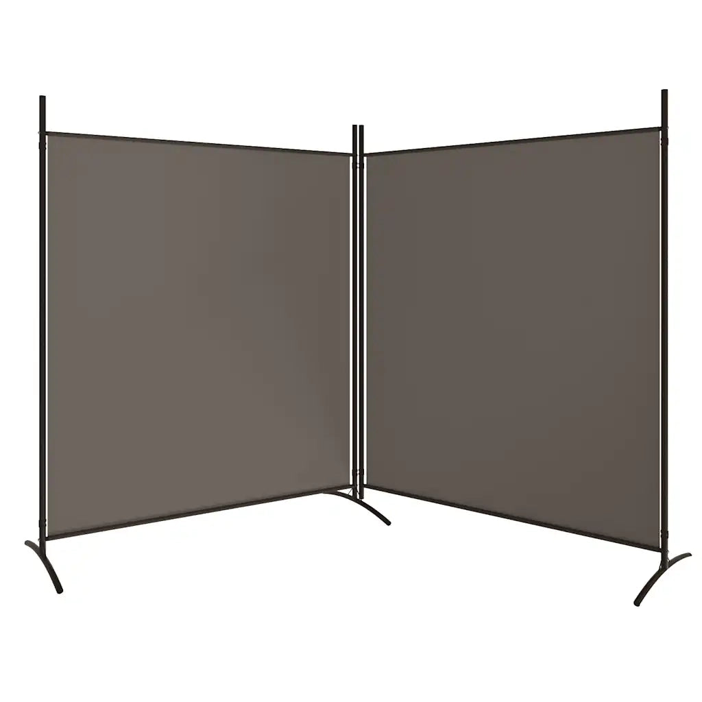 Divisorio a 2 Pannelli-Set di 2 pannelli Paravento Antracite 348x180 cm Tessuto