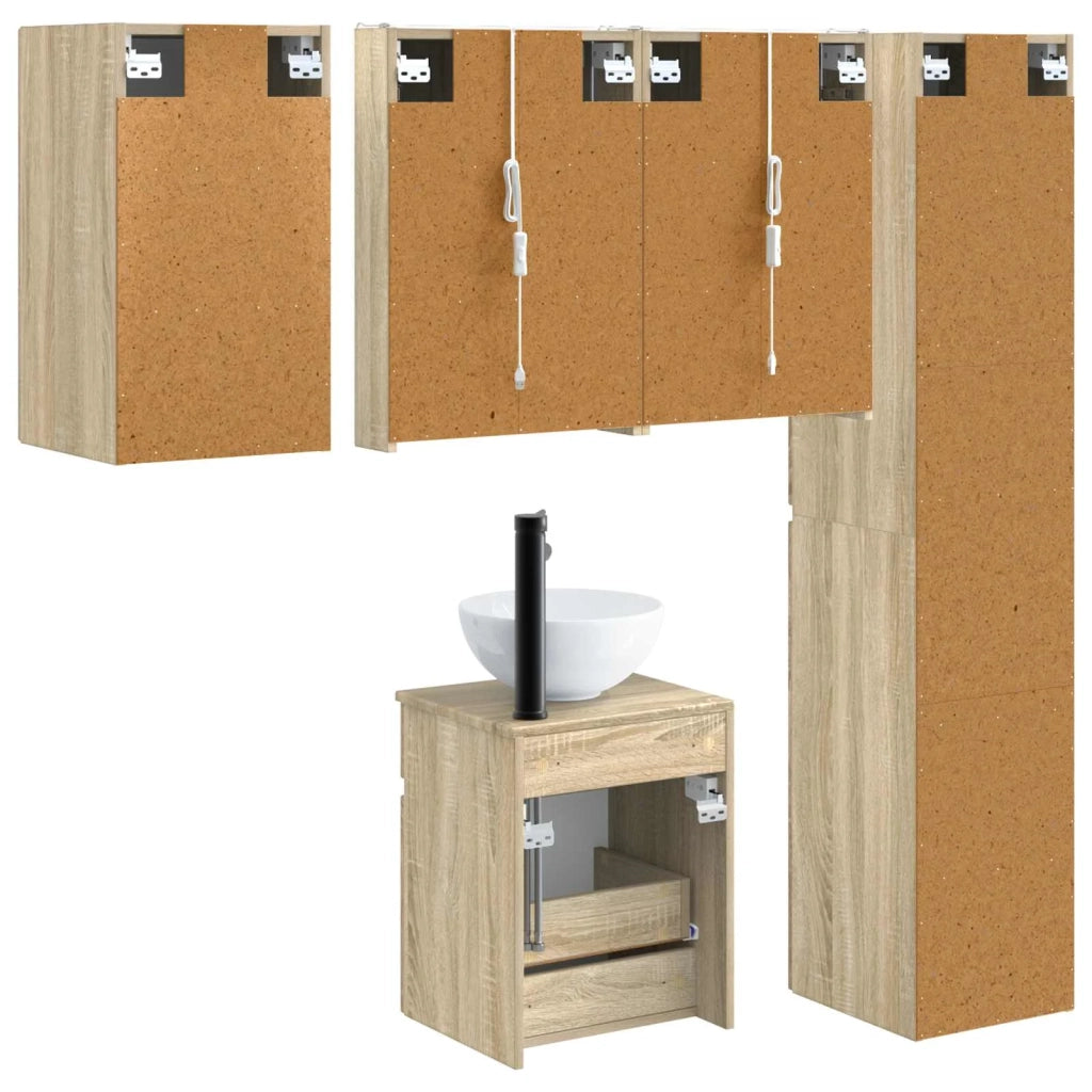 Set di Armadi da Bagno 5 pcs Rovere Sonoma 43 x 11,5 x 60,5 cm 3407353