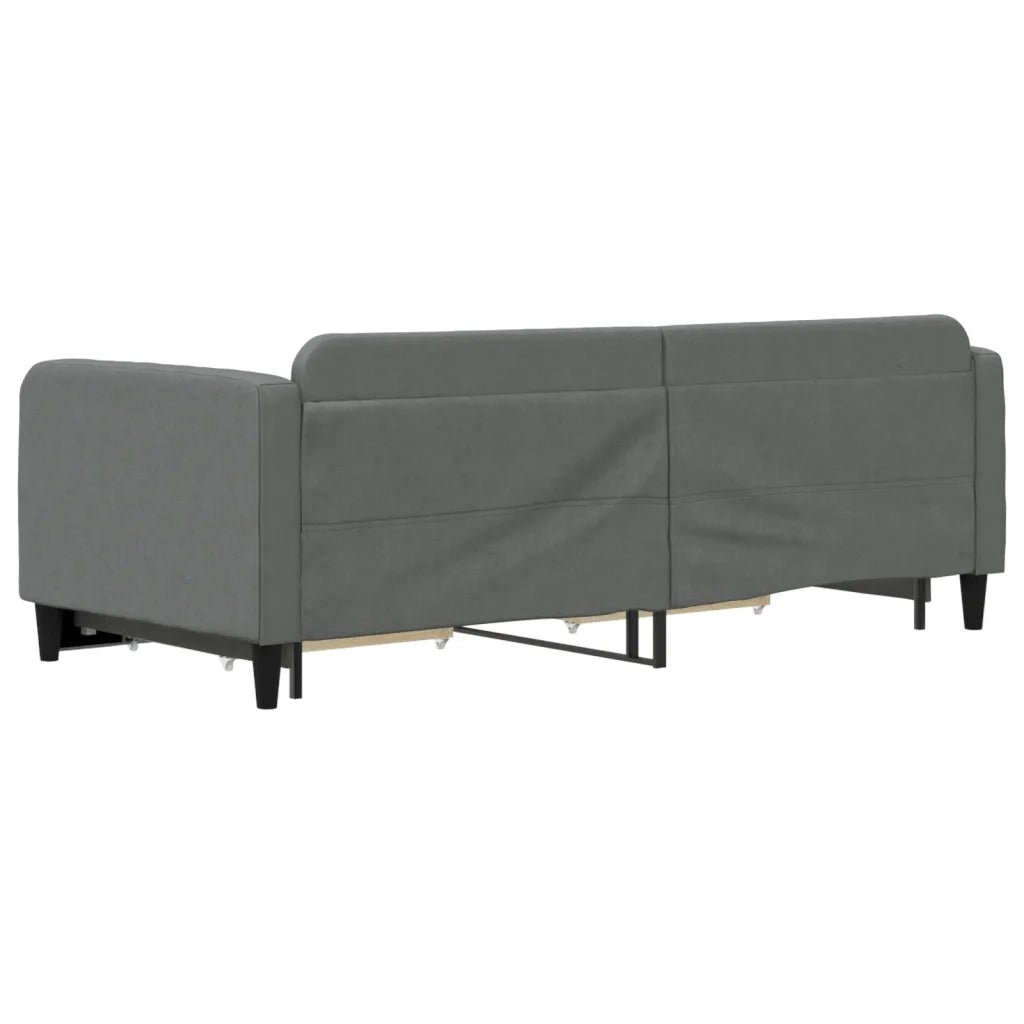 Divano Letto Estraibile Cassetti Grigio Scuro 90x200cm Tessuto 3196853