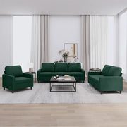 Set di Divani 3 pz con Cuscini Verde scuro in Velluto