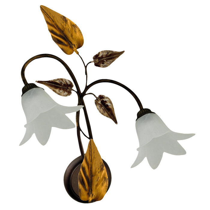 Applique 2xE14 Montatura Marrone Ramato Vetro Paglierino E-Energy Giorgia