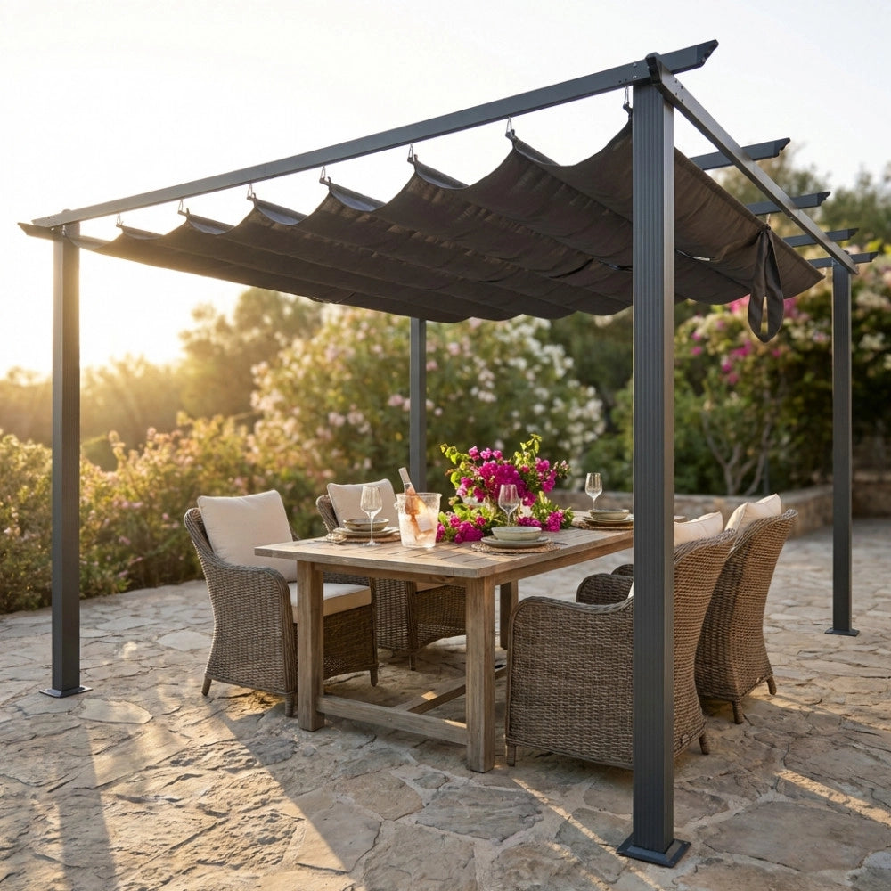 GAZEBO ASTORIA 4 X 4 ANTRACITE  TELO GRIGIO