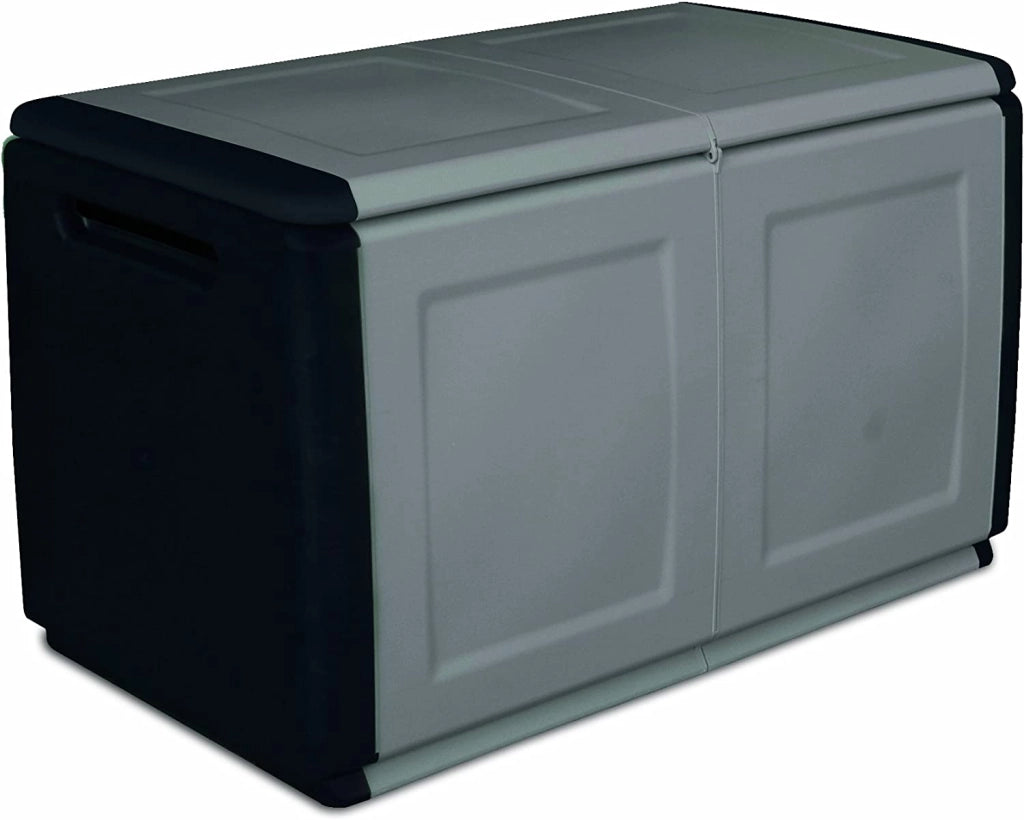 BAULE MULTIUSO GRIGIO SCURO E NERO IN POLIPROPILENE 96 X 53 X H57 CM 230 LITRI
