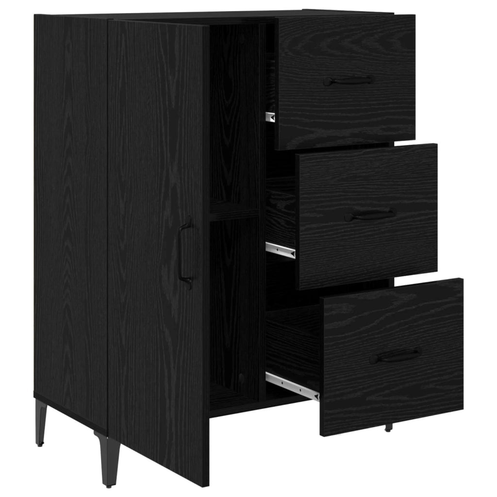 Credenza Rovere Nero 69,5 x 34 x 90 cm Legno multistrato