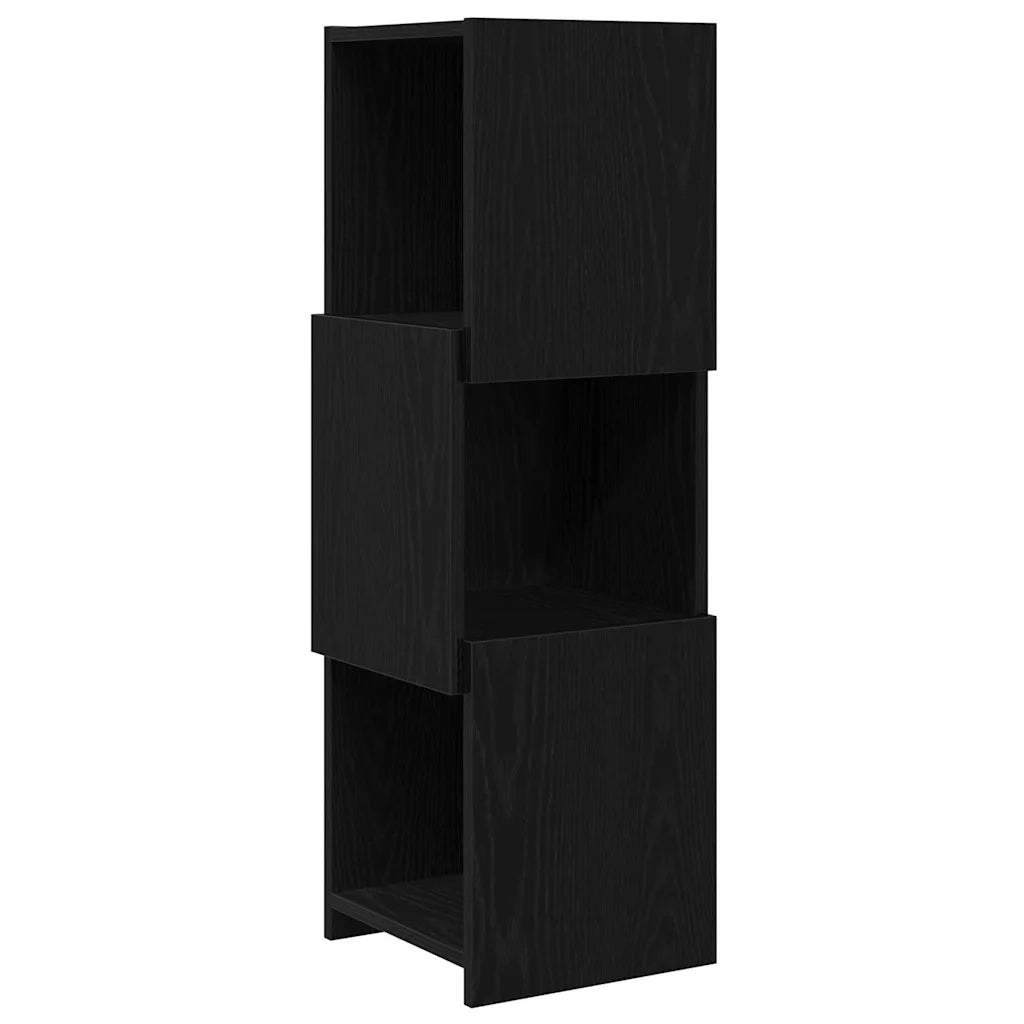 Mobile angolare 30,5x30x95cm Legno ingegnerizzato Rovere Nero 889830