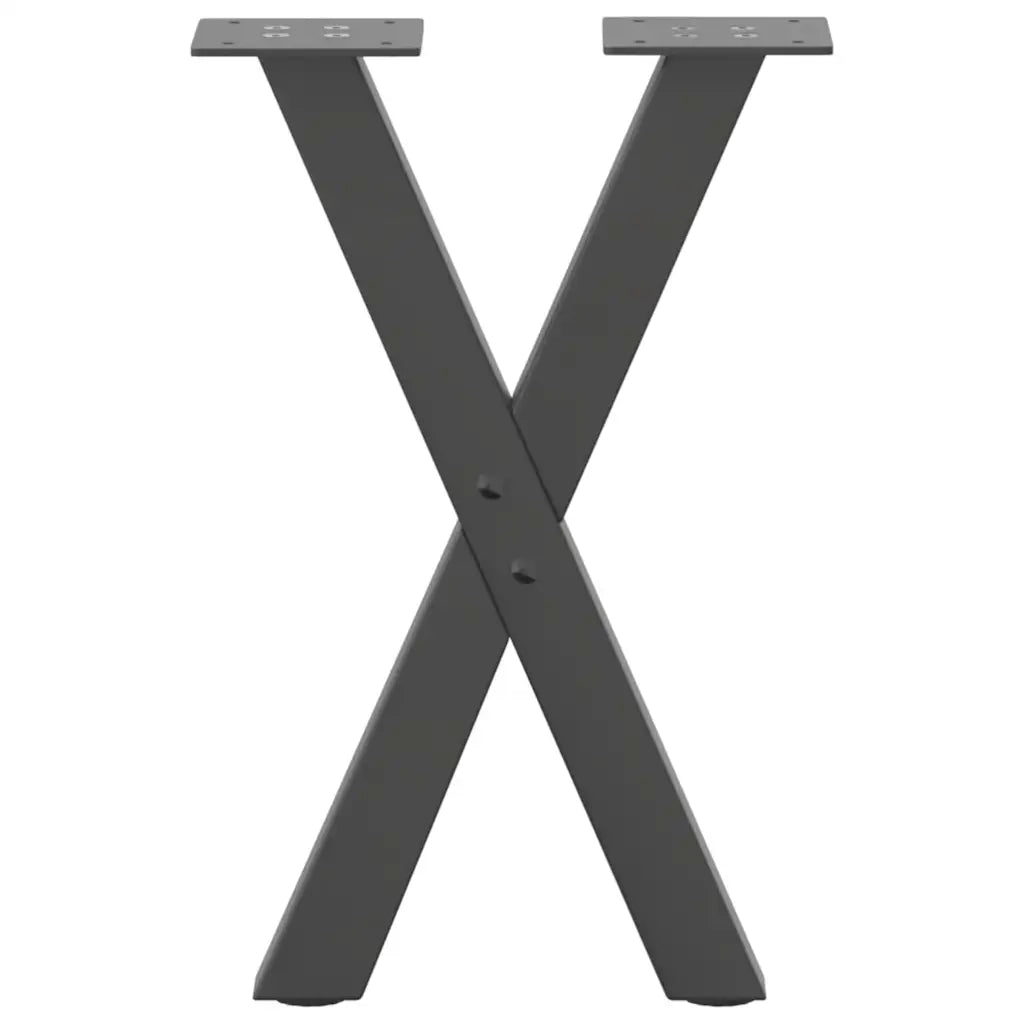Gambe per Tavolino da CaffÃ¨ a Forma di X 2 pz Antracite 28x(42-43) cm Acciaio