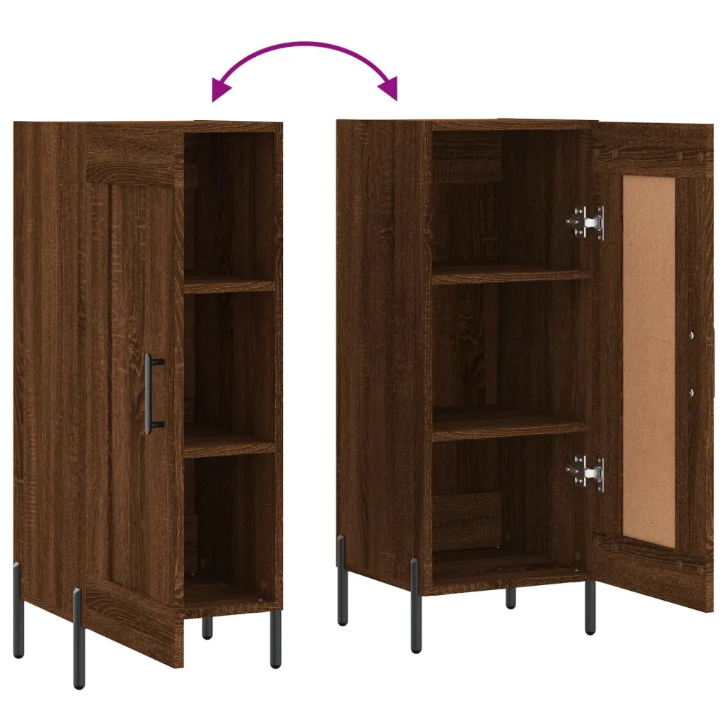 Credenza Rovere Marrone 34,5x34x90 cm in Legno Multistrato 830459