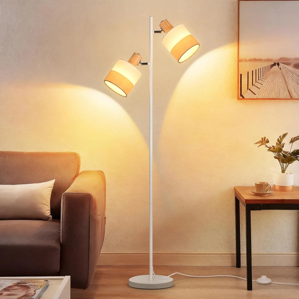 ZMH Lampada da terra vintage 2 luci E14 154cm per soggiorno camera bambini