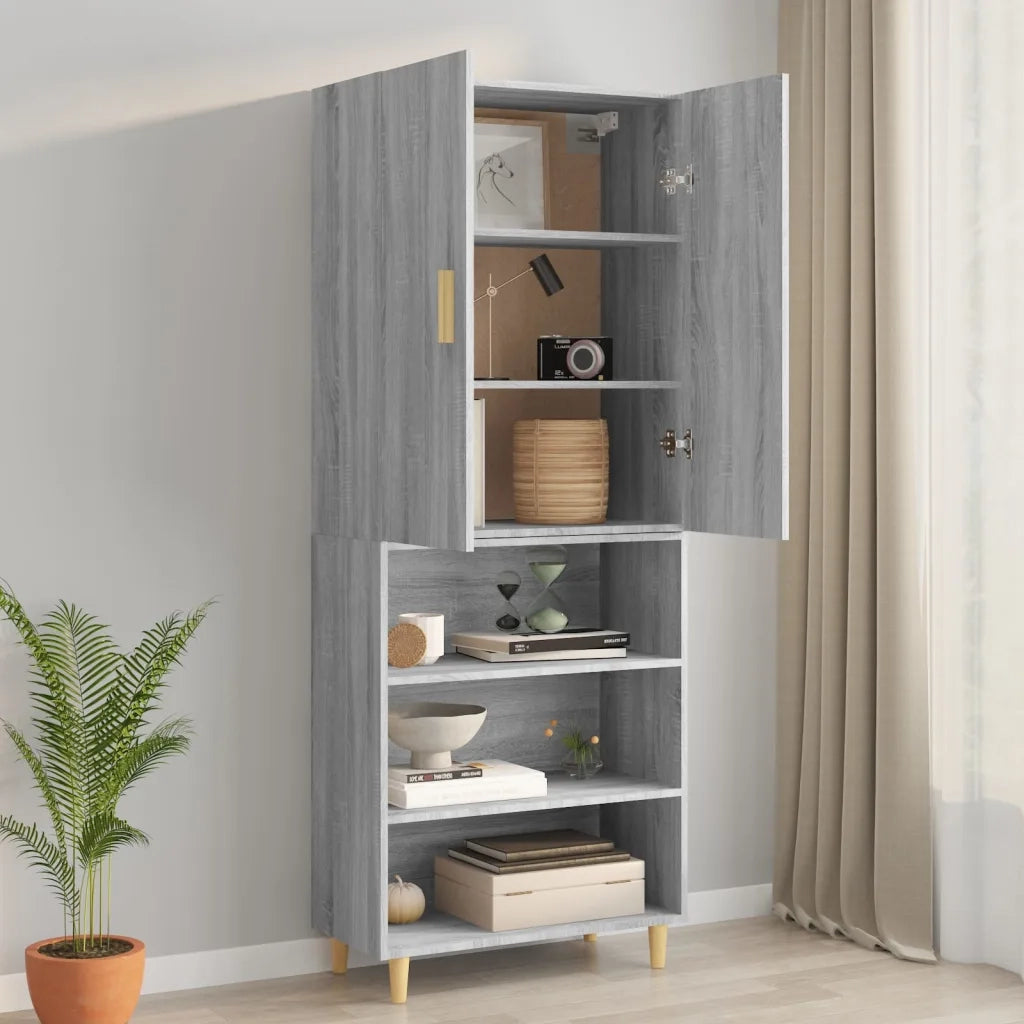 Armadietto Pensile a Parete Grigio Sonoma 69,5x34x90 cm cod mxl 24421
