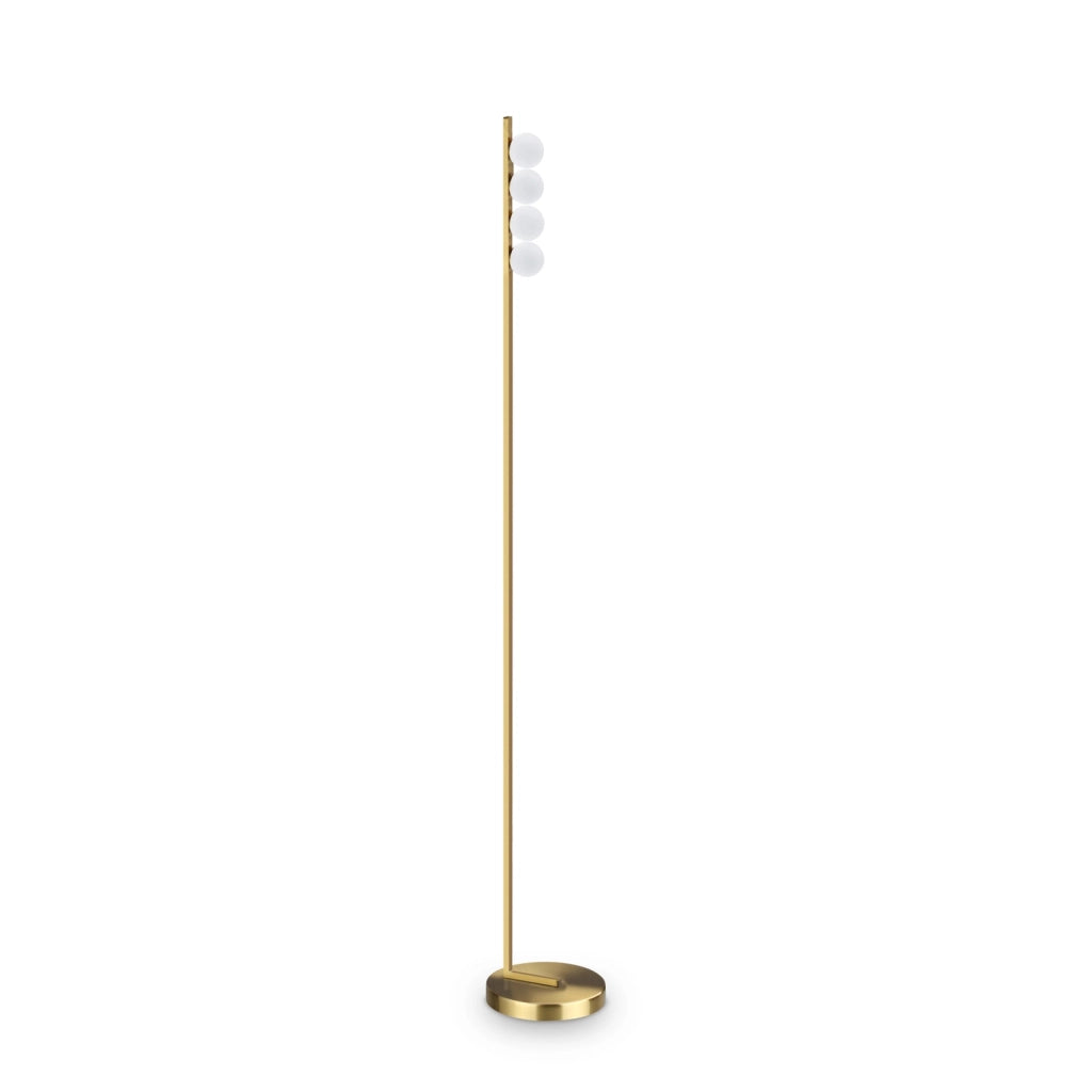 Piantana Da Terra Contemporanea Ping Pong Metallo Ottone Led 12W 3000K Ip20