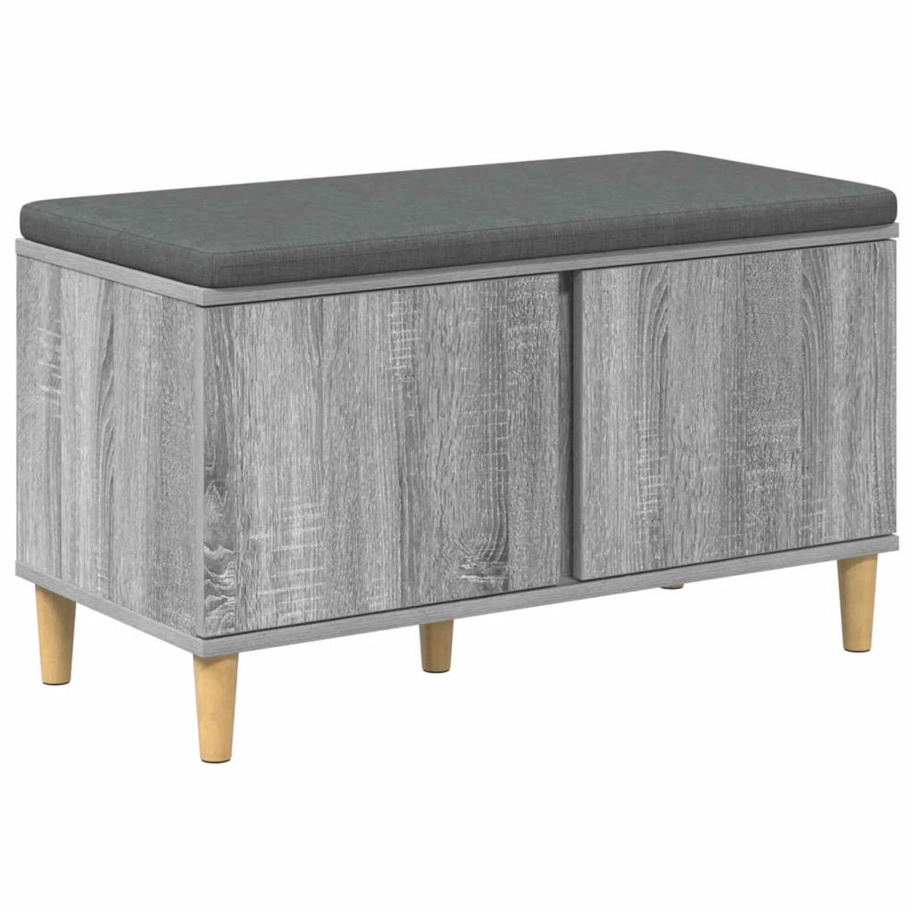 Panca per ingresso con cuscino-Sgabello-Panca da Corridoio Grigio Sonoma 60 x 38 x 46 cm 122590
