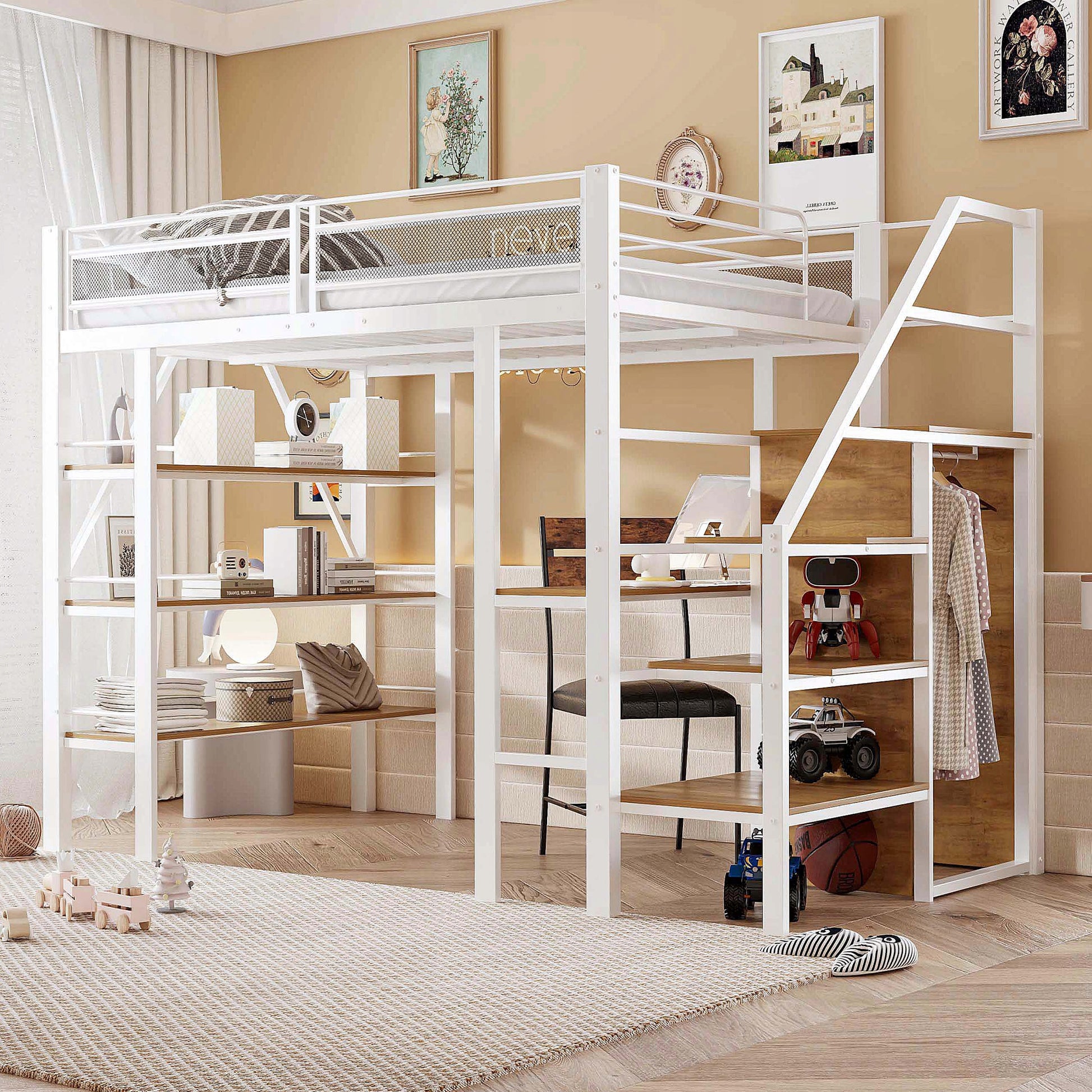 Letto a castello 140x200 - Xylo - Bianco, metallo