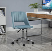 Sedia da ufficio ergonomica blu in poliestere, altezza regolabile