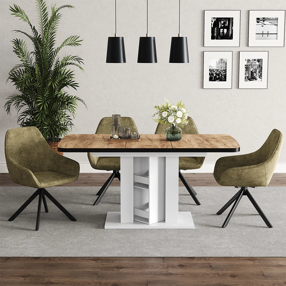 Vicco tavolo da pranzo allungabile Quercia dorata/bianco 120 x 80 cm