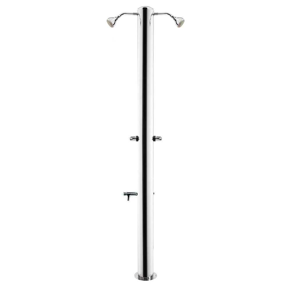 Doccia da Giardino Doppia 2 Rubinetti e Lavapiedi ATI Docce MUL-2R Inox Anodizzato