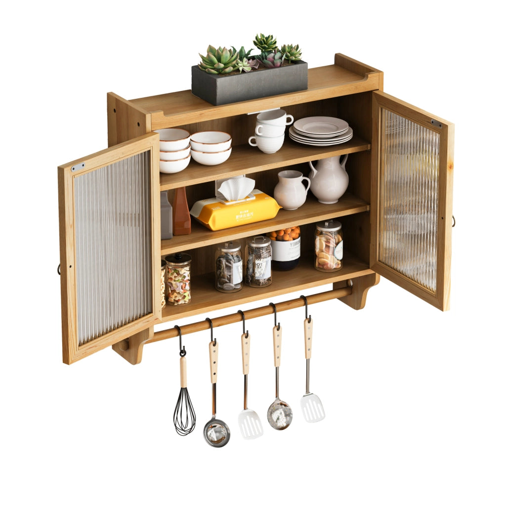 Credenza vintage da parete con doppia anta e ripiani