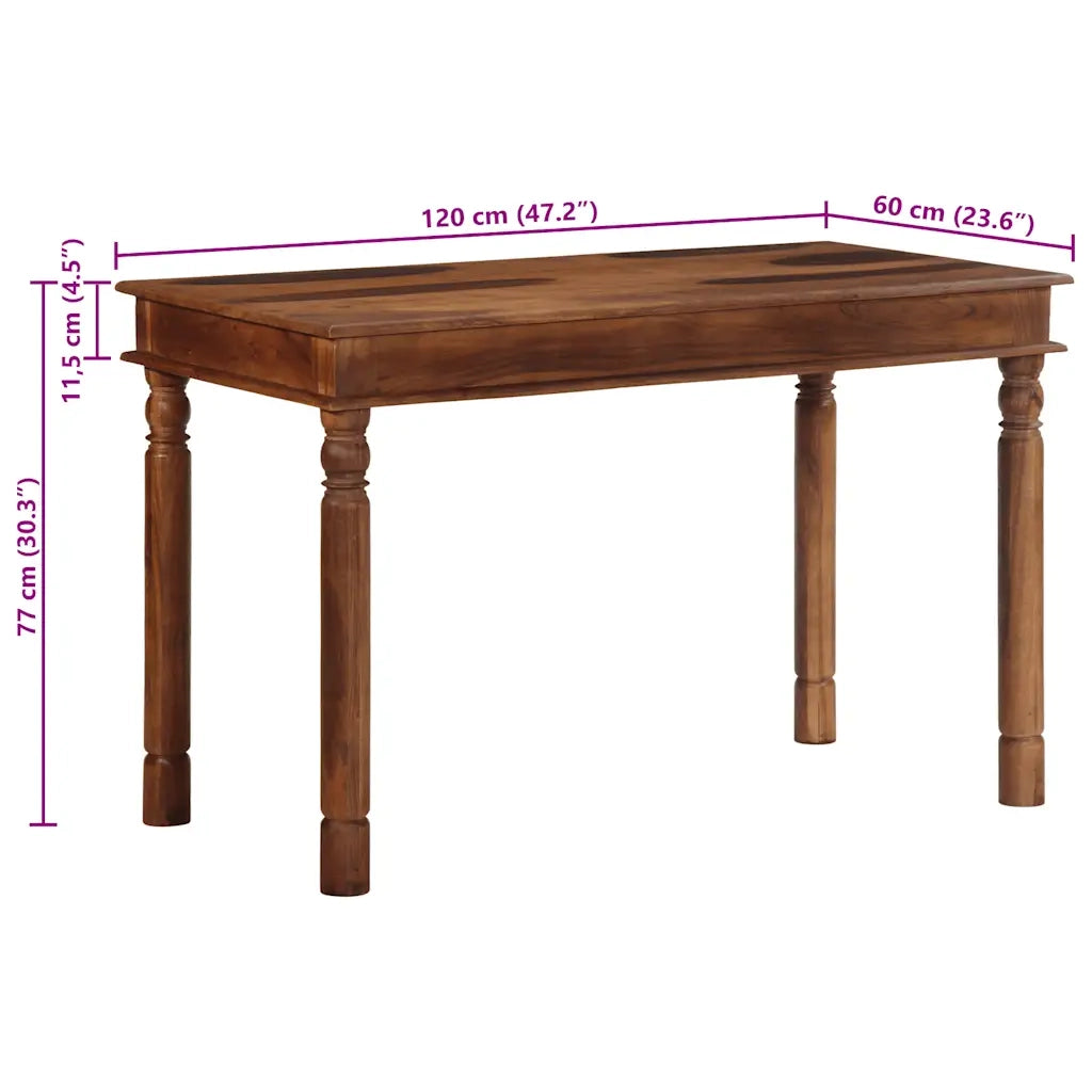 Tavolo da Pranzo 120x60x77 cm in Legno Massello di Acacia