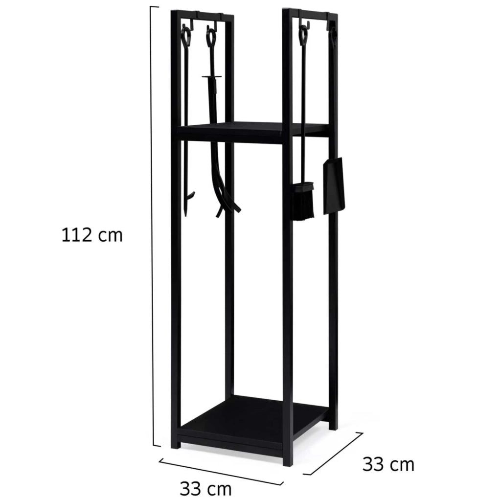 IDMarket - Portatronchi verticale in acciaio nero con accessori e 1 ripiano H.112 CM