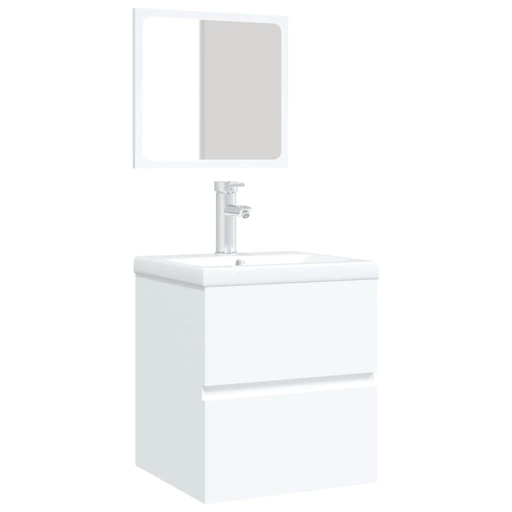 Mobile lavabo da bagno 42 x 39 x 18 cm con lavabo e specchio bianco 02_0006639