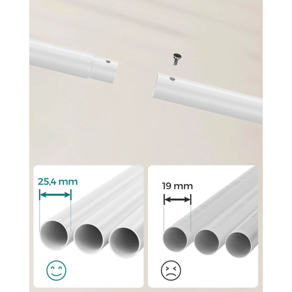 Stender appendiabiti doppio Oskar in acciaio bianco con ruote