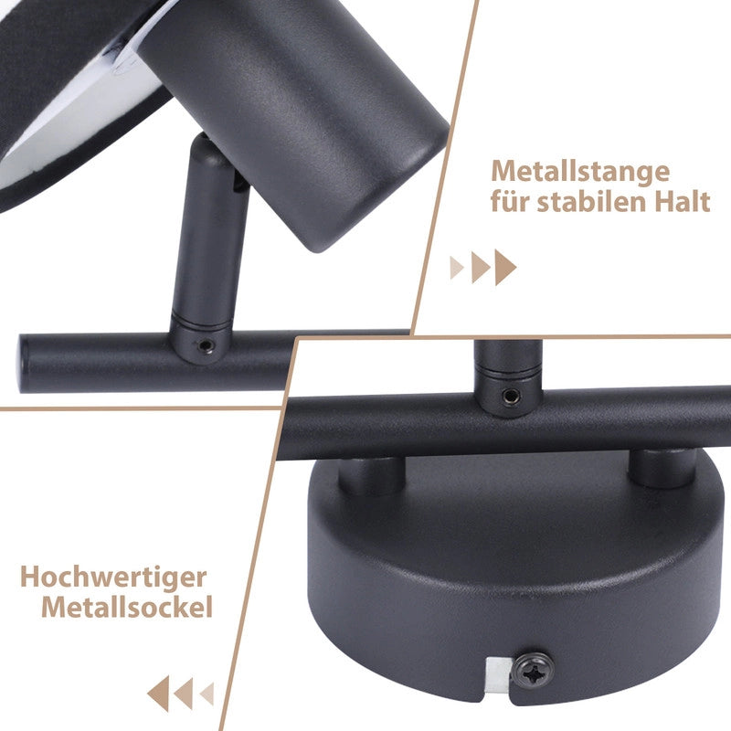 ZMH Faretto da soffitto neri 3 luci E14 orientabili 350° per cucina senza lampadina