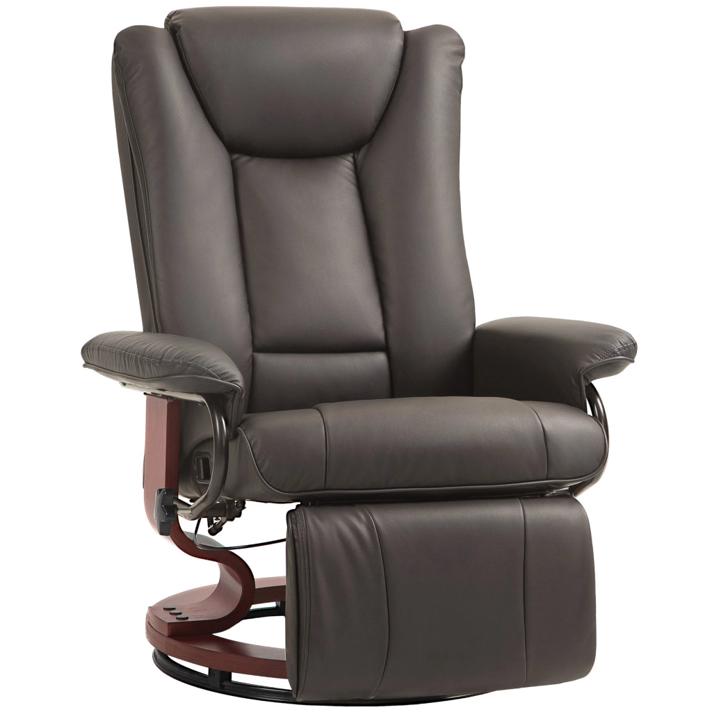 Poltrona relax girevole reclinabile ¨C zephmum ¨C similpelle marrone