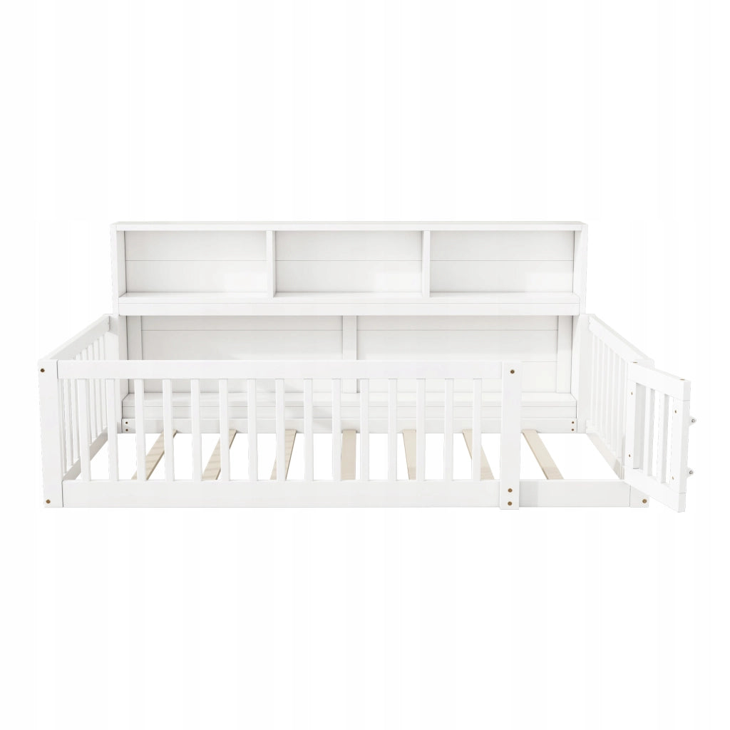 Letto a giorno in pino 90x200 bianco con contenitore - Xylo