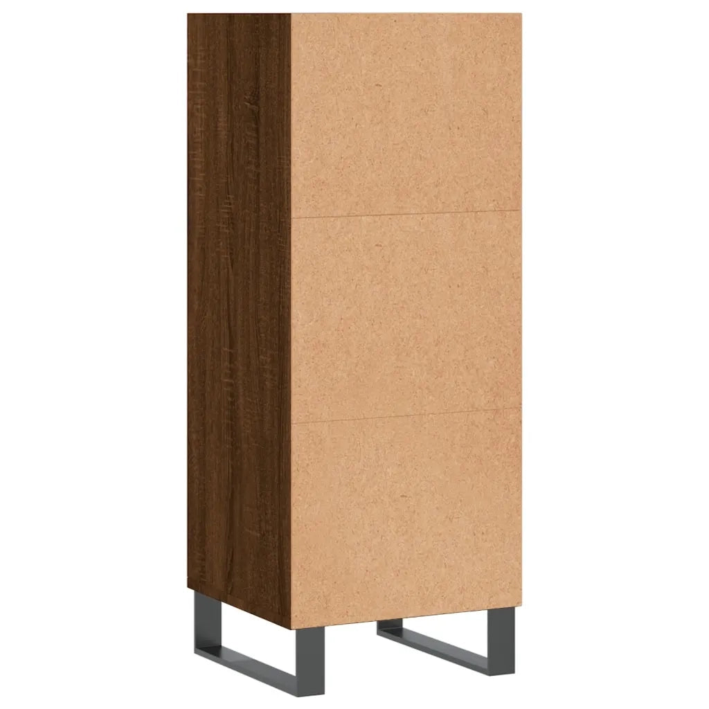 Credenza | Madia | Buffet da pranzo | Armadio da pranzo Rovere Marrone 34,5x32,5x90 cm in Legno Multistrato