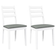 Sedie da Pranzo con Cuscini 2 pz | Sedie da cucina Bianco Legno Massello di Hevea