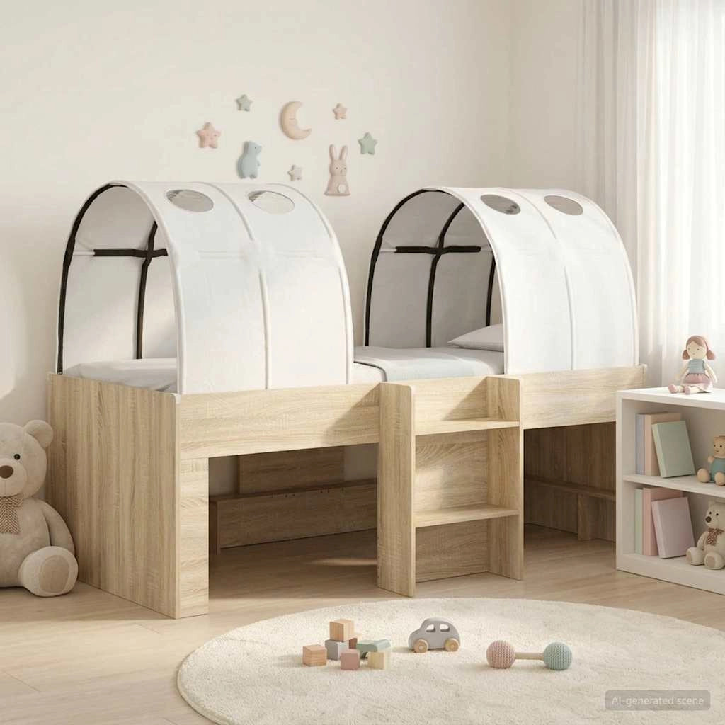 Letto con Tunnel 3 pz Rovere Sonoma e Bianco 3423569