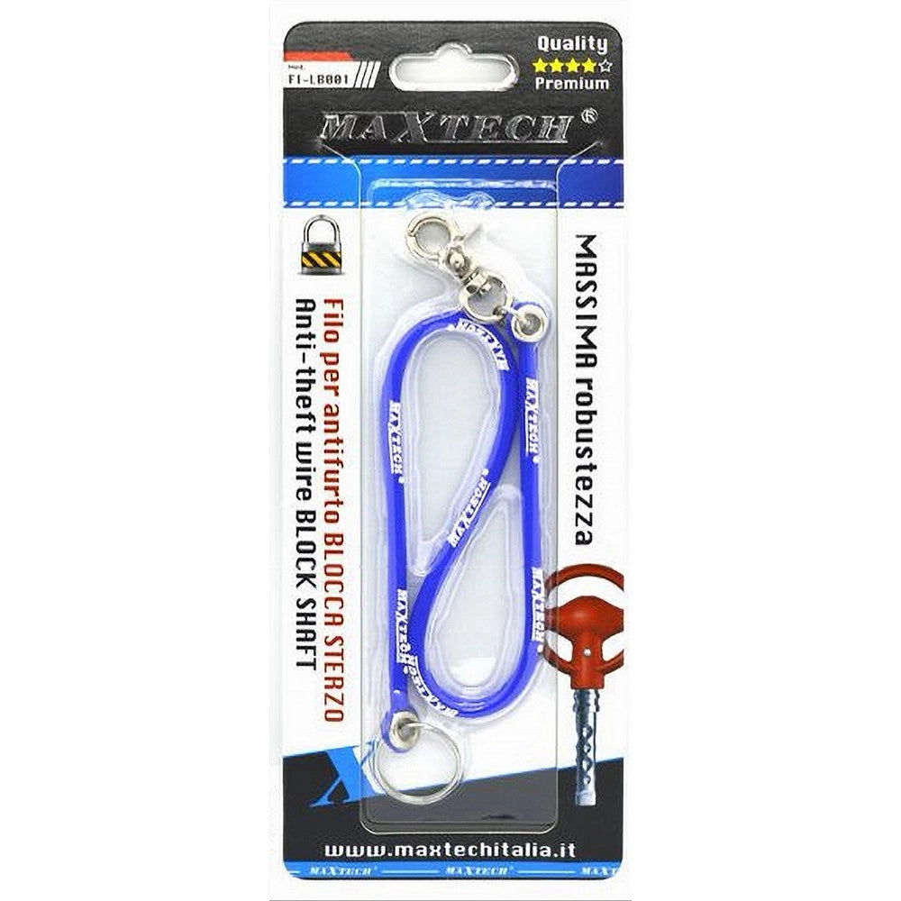 Trade Shop - Portachiavi Block Shaft Auto Corda Silicone Antifurto Bloccasterzo Fi-lb001 Blu -