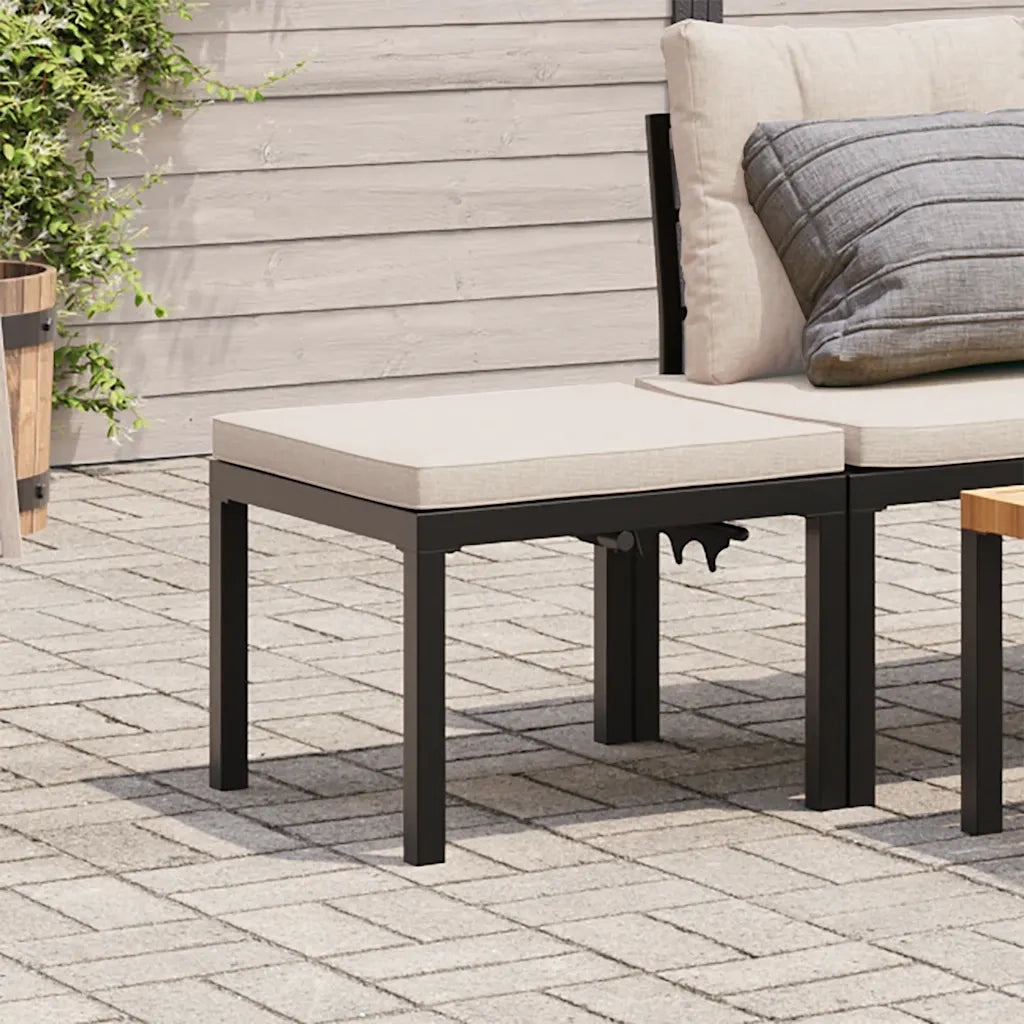 vidaXL Panche Giardino con Cuscini 2pz Nere Acciaio Verniciato Polvere