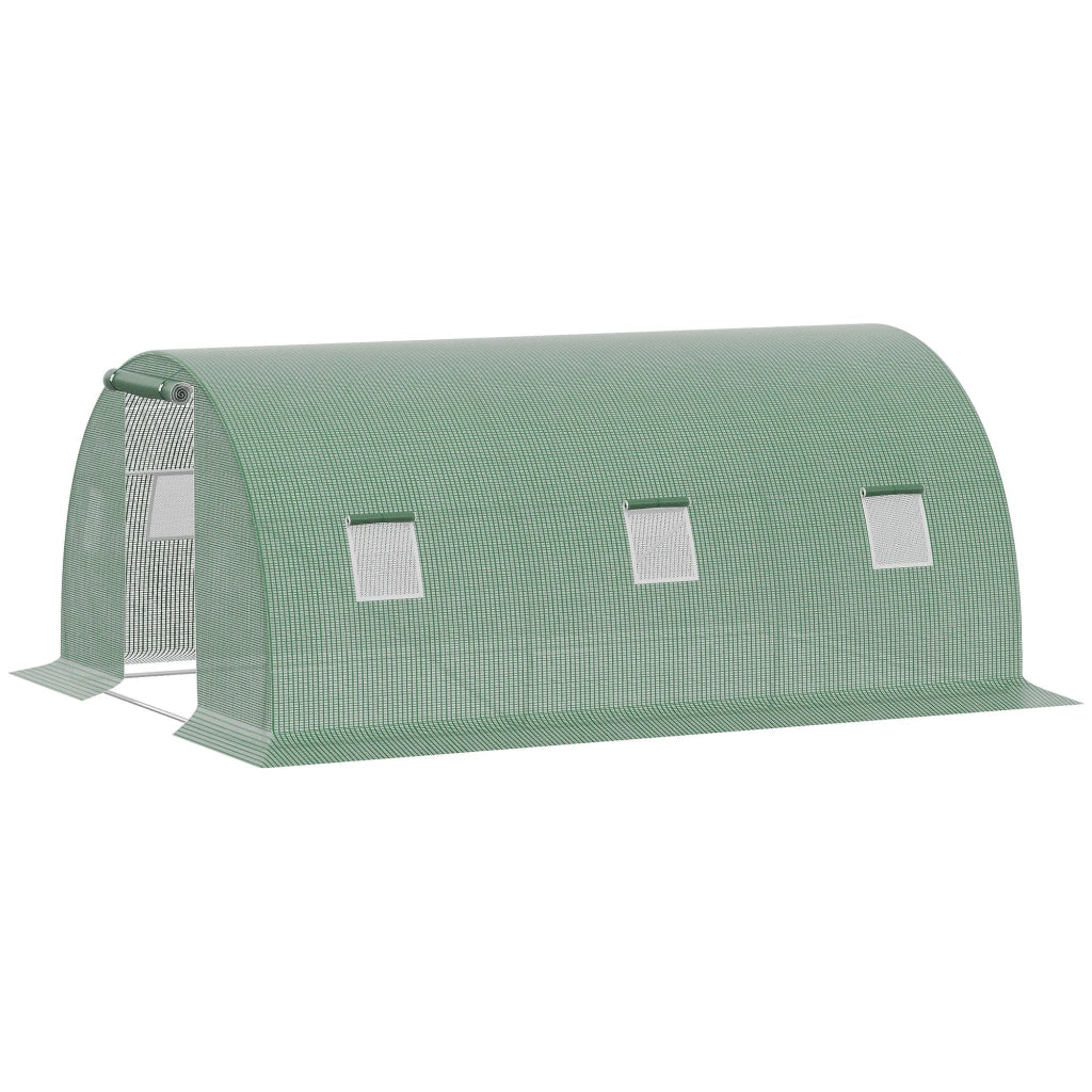 Serra da giardino tunnel ¨C zephmum ¨C verde 4.5x3x2m acciaio galvanizzato