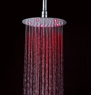 Soffione doccia ultraslim tondo con led cromoterapia acciaio inox D25 cm VEGAS - Satinato