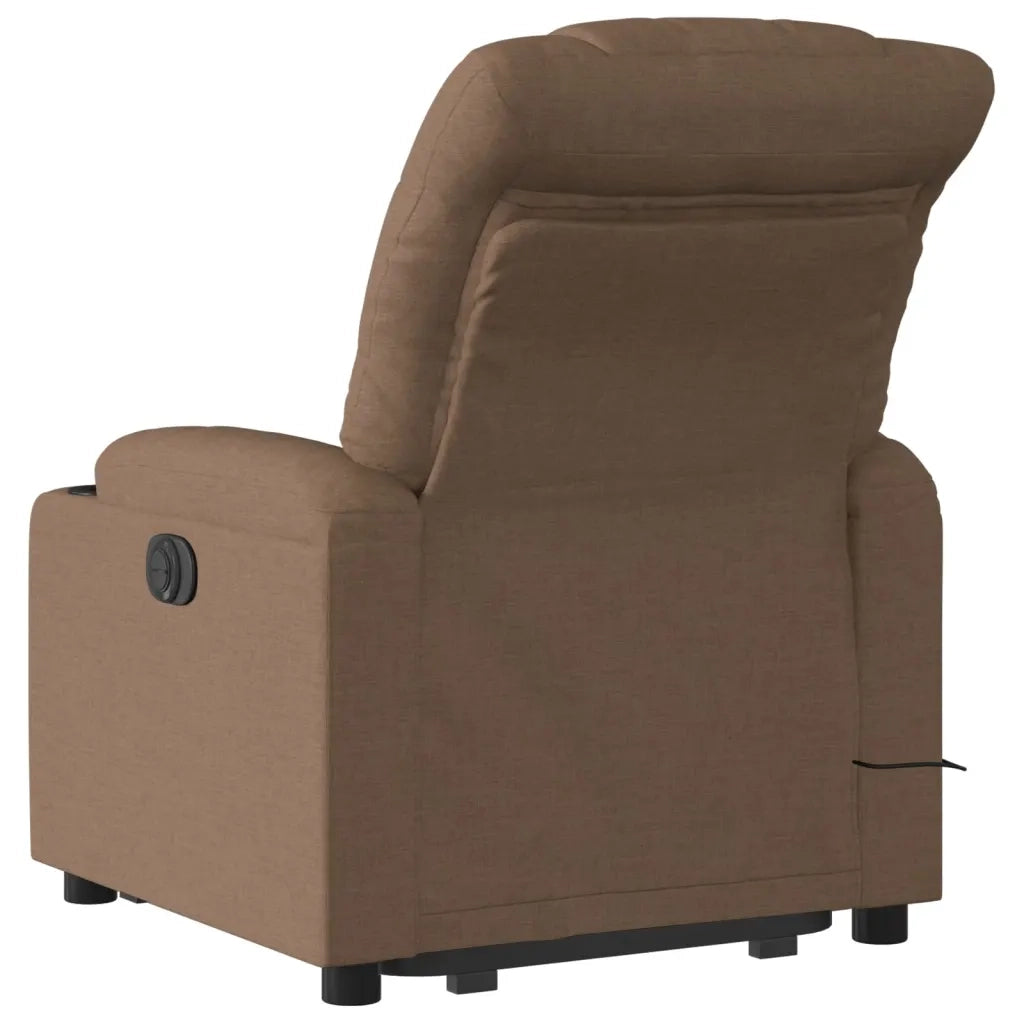 Poltrona Alzapersona Massaggiante Elettrica Marrone Tessuto 3206676