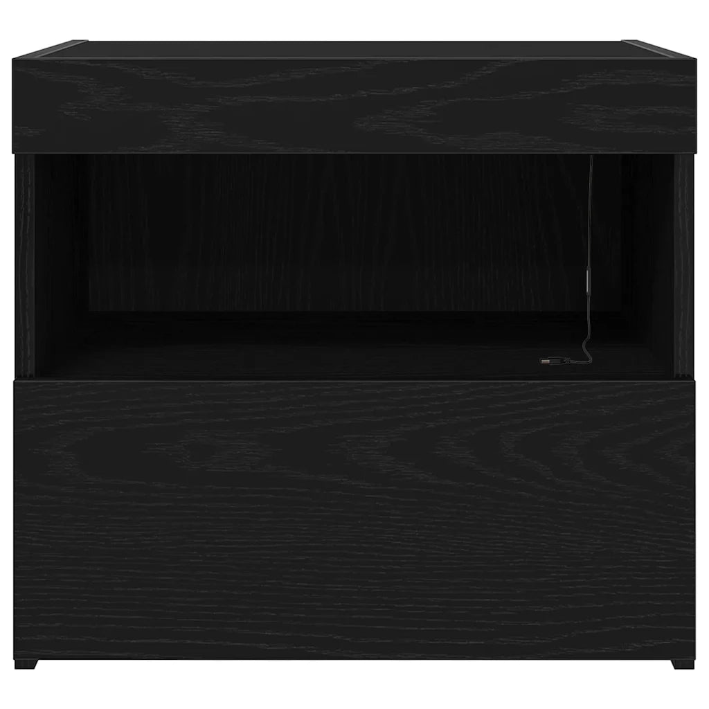 Armadio da Notte con cassetto 2 pcs Rovere Nero 50 x 40 x 45 cm 862185
